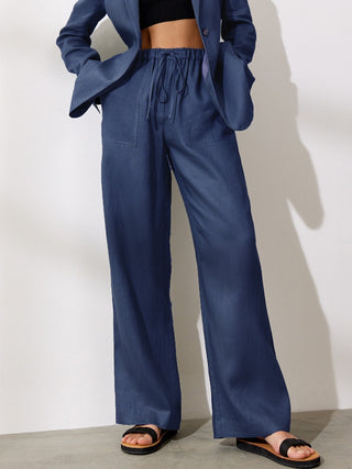 Cotton Linen Pants Wide Leg Trousers