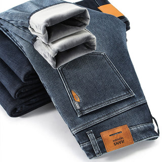 Fleece Stretch Fitted Straight Denim