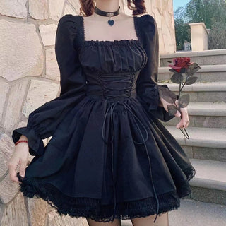 Lolita Black Aesthetic Puff Dress