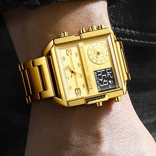 Gold Quartz Steel Watch