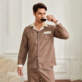 Patterned Silk Pajamas Set