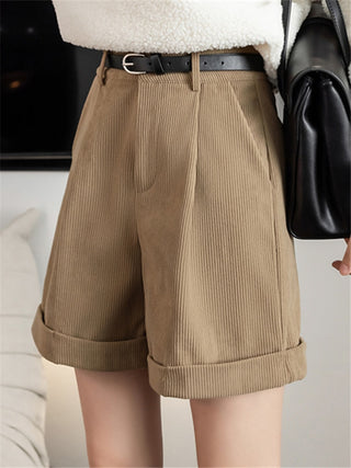 Corduroy Cargo High Waist Shorts