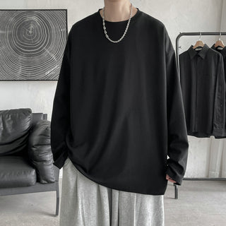 Solid Color Cotton O-neck Oversized