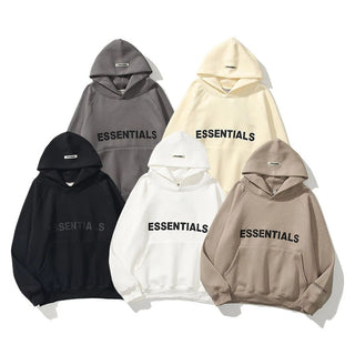 Hoodie Fleece Warm Reflective Letters Print  Oversized