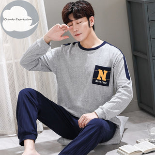 Long Sleeved Cotton Cartoon Pajamas Set