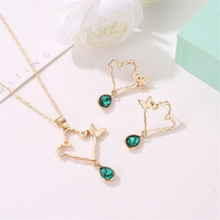 Luxury Heart-shaped Necklace Exquisite Crystal Zircon Pendant Chain