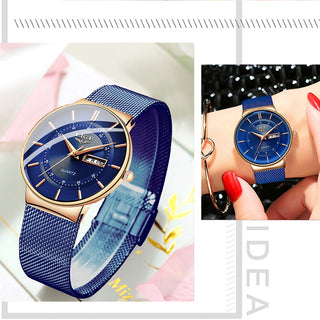 Calendar Week Quartz Mesh Watch