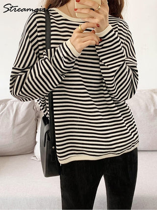 Striped Oversized Sweatshirts