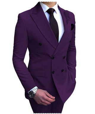 Suit 2 Pieces Double-Breasted Notch Lapel Flat (See more options)