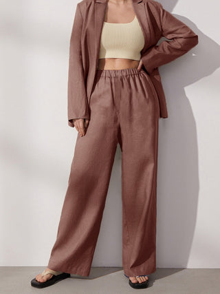 Cotton Linen Pants Wide Leg Trousers