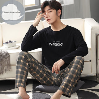 Long Sleeved Cotton Cartoon Pajamas Set