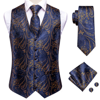 Tie Slim Sleeveless Vest Hanky Cufflink (See more options)