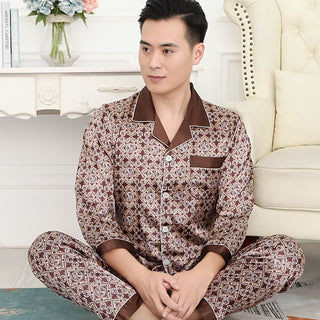 Patterned Silk Pajamas Set