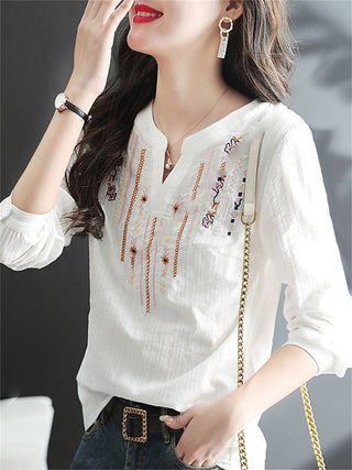 Casual  V-Neck Loose Blouse