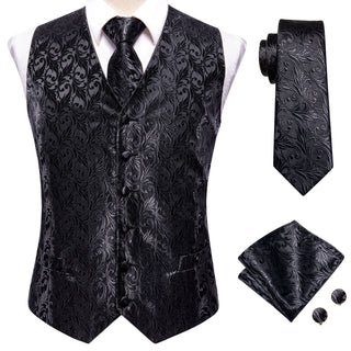 Tie Slim Sleeveless Vest Hanky Cufflink (See more options)