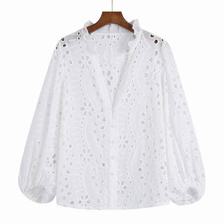 Hollow Out Embroidered Top