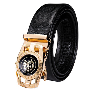 Luxury Genuine Leather Men's Buckle Belt Automatic Ratchet