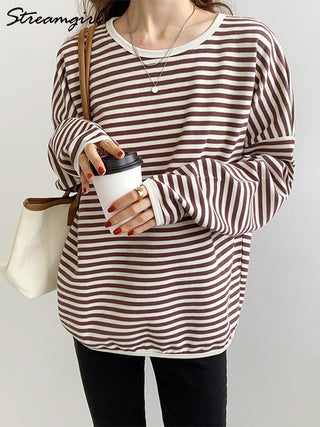 Striped Oversized Sweatshirts