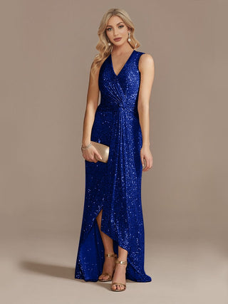 Luxury Floor Length V-Neck Evening Dress