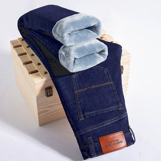 Fleece Stretch Fitted Straight Denim