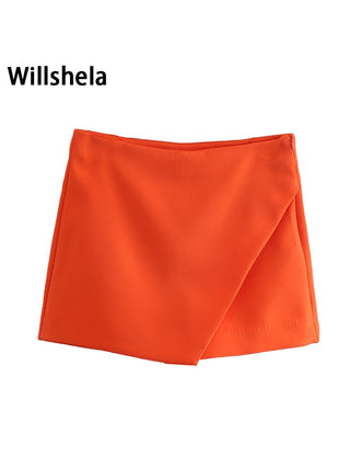 Asymmetrical High Waist Skort