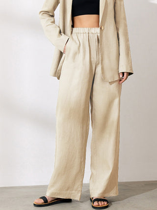 Cotton Linen Pants Wide Leg Trousers