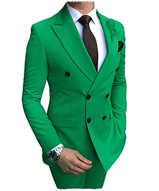 Suit 2 Pieces Double-Breasted Notch Lapel Flat (See more options)