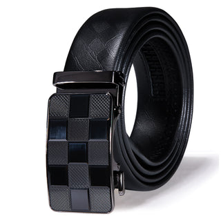 Luxury Genuine Leather Men's Buckle Belt Automatic Ratchet