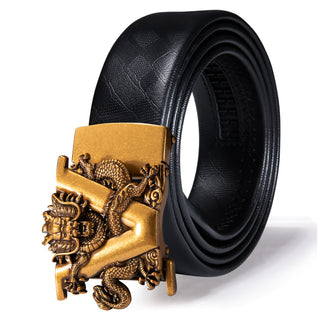 Luxury Genuine Leather Men's Buckle Belt Automatic Ratchet