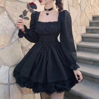 Lolita Black Aesthetic Puff Dress