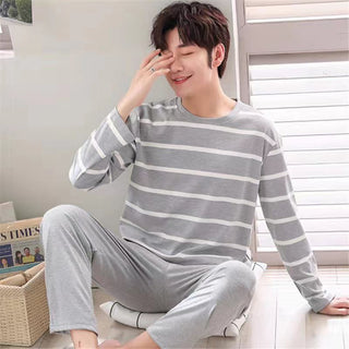 Long-sleeved Striped Pajama Set