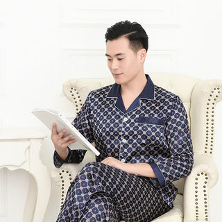 Patterned Silk Pajamas Set