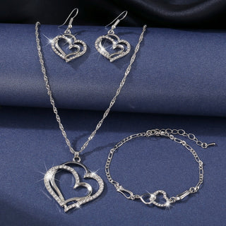 Luxury Heart-shaped Necklace Exquisite Crystal Zircon Pendant Chain