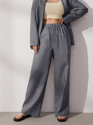 Cotton Linen Pants Wide Leg Trousers