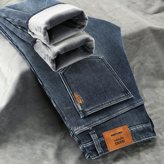 Fleece Stretch Fitted Straight Denim