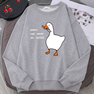 Goose Print Long Sleeves Kawaii Cartoons Pullovers