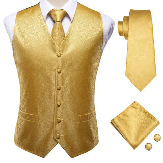 Tie Slim Sleeveless Vest Hanky Cufflink (See more options)