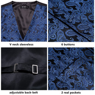 Tie Slim Sleeveless Vest Hanky Cufflink (See more options)