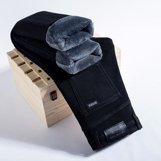 Fleece Stretch Fitted Straight Denim