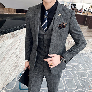 Jacket+Vest+Pants 3pcs Formal Wear Set