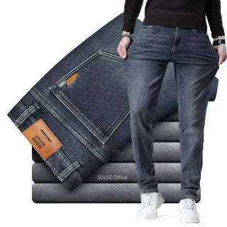 Fleece Stretch Fitted Straight Denim