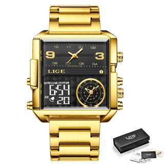 Gold Quartz Steel Watch