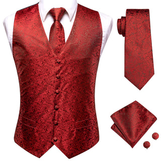 Tie Slim Sleeveless Vest Hanky Cufflink (See more options)