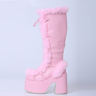 Furry Platform High Boots