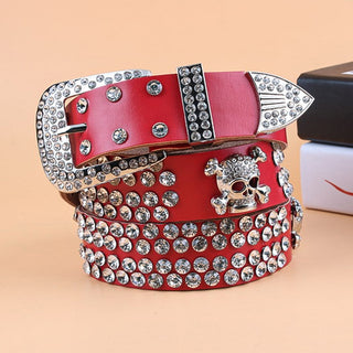 Skull Bling Bling Rhinestones Belt