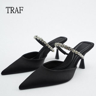 Slingback Pointed Toe Heeled Shoes