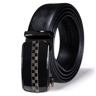 Luxury Genuine Leather Men's Buckle Belt Automatic Ratchet