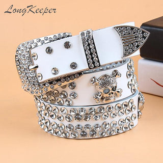 Skull Bling Bling Rhinestones Belt