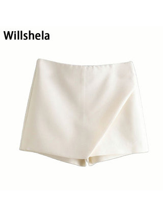 Asymmetrical High Waist Skort