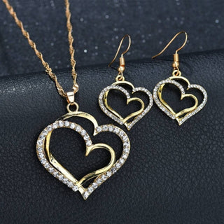 Luxury Heart-shaped Necklace Exquisite Crystal Zircon Pendant Chain